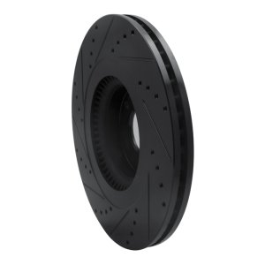 Genesis G80 Brake Rotor (1) - Front Right - R1 Concepts - Drilled & Slotted - Black - `12-`17